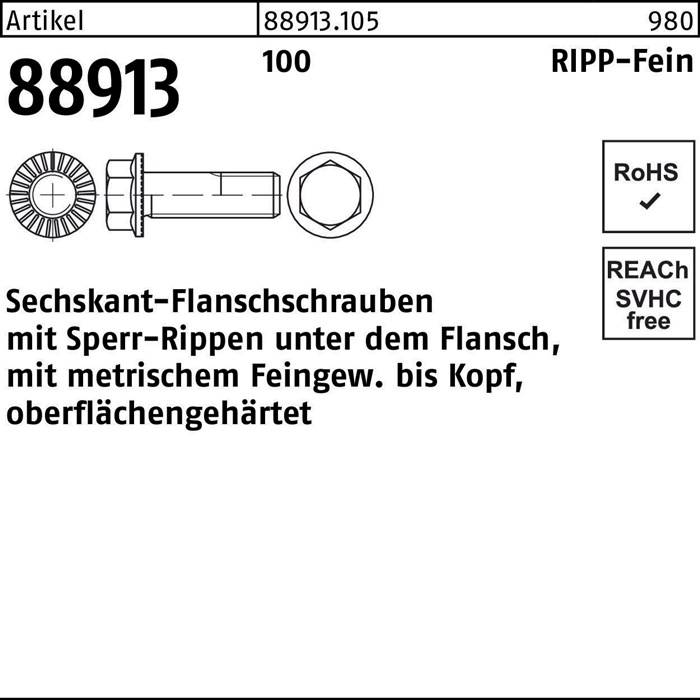 Sechskantflanschschraube R 88913 Sperr-Ripp VG M14x 1,5x 55 100 50 Stück