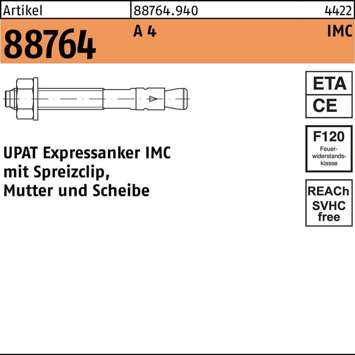 88764' IMC-Schraube mit Scheibe und Clip, Teilenummer 88764.940. Zertifiziert mit ETA, F120, SVAnch.