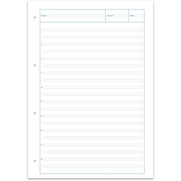 Arbeitsblätterblock 3 Green A4 80g/qm 50 Blatt 21 Doppellinien