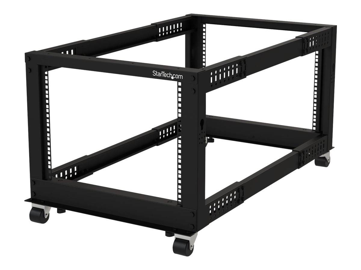StarTech.com 19-Zoll Serverschrank - 8HE Laborgestell - Tiefenverstellbar 56 bis 102 cm - Tragfähigkeit 544 kg - Dell Po