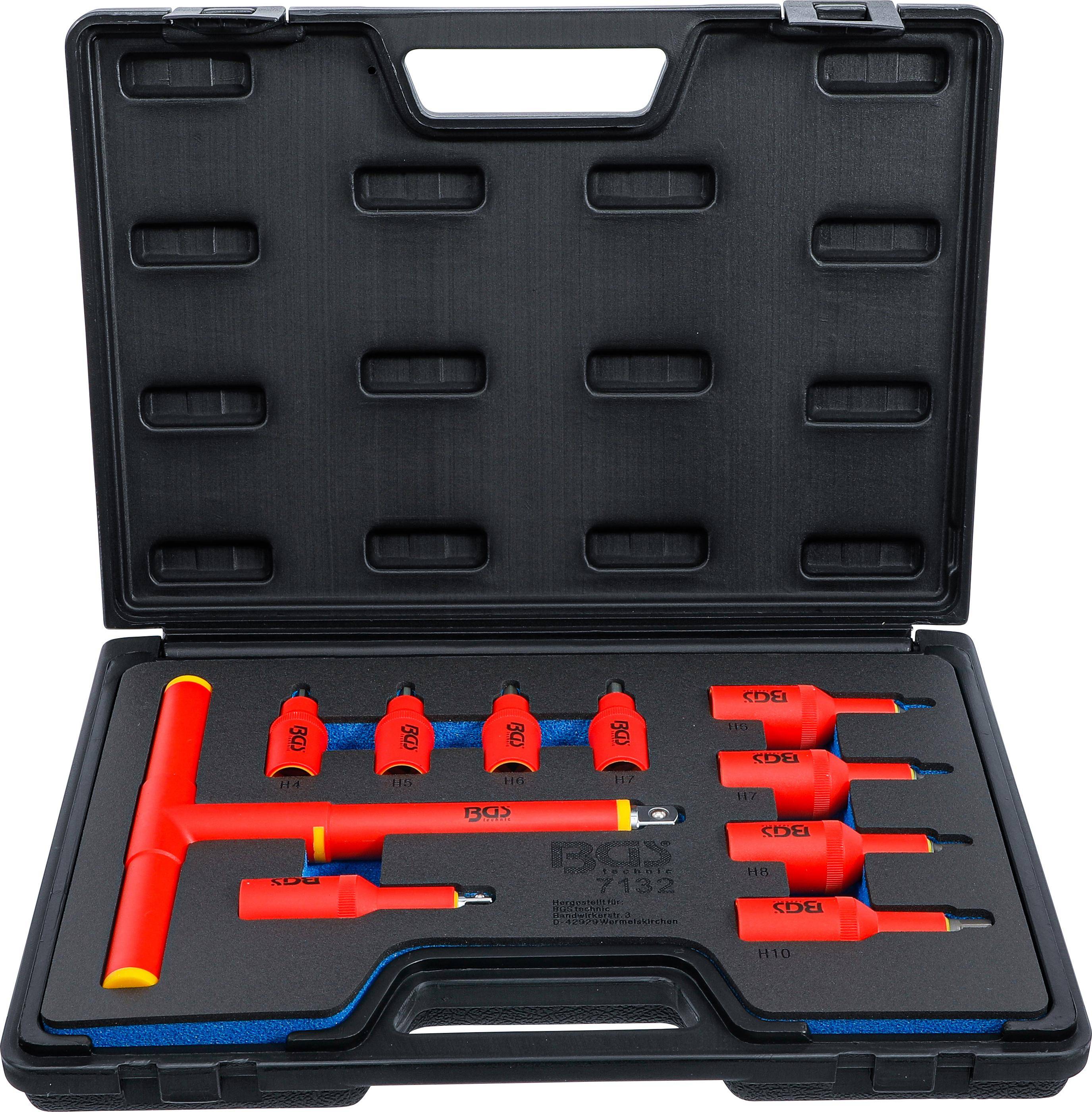 BGS technic VDE-Bit-Einsatz-Satz | Antrieb Innenvierkant 10 mm (3/8")