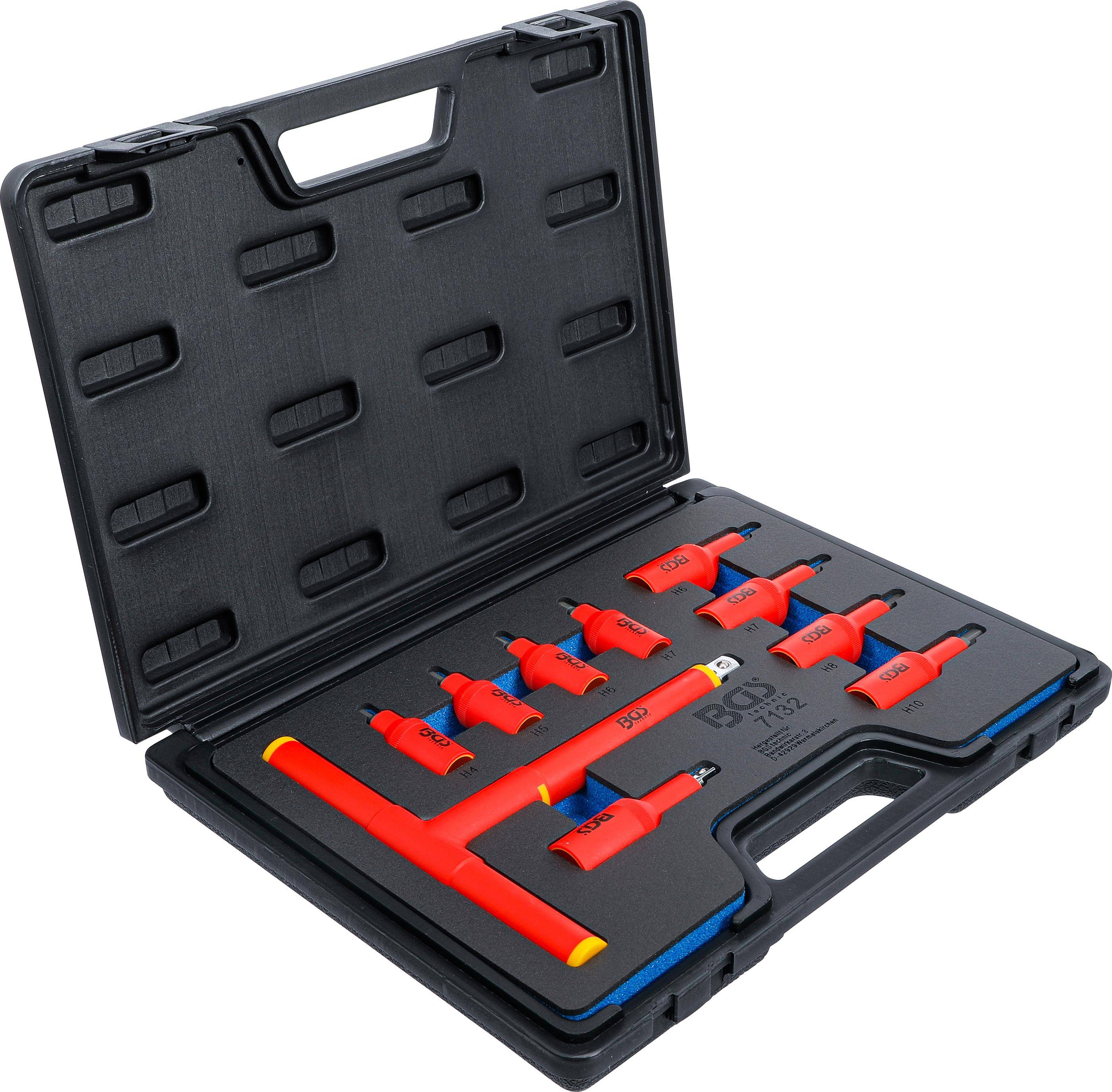 BGS technic VDE-Bit-Einsatz-Satz | Antrieb Innenvierkant 10 mm (3/8")