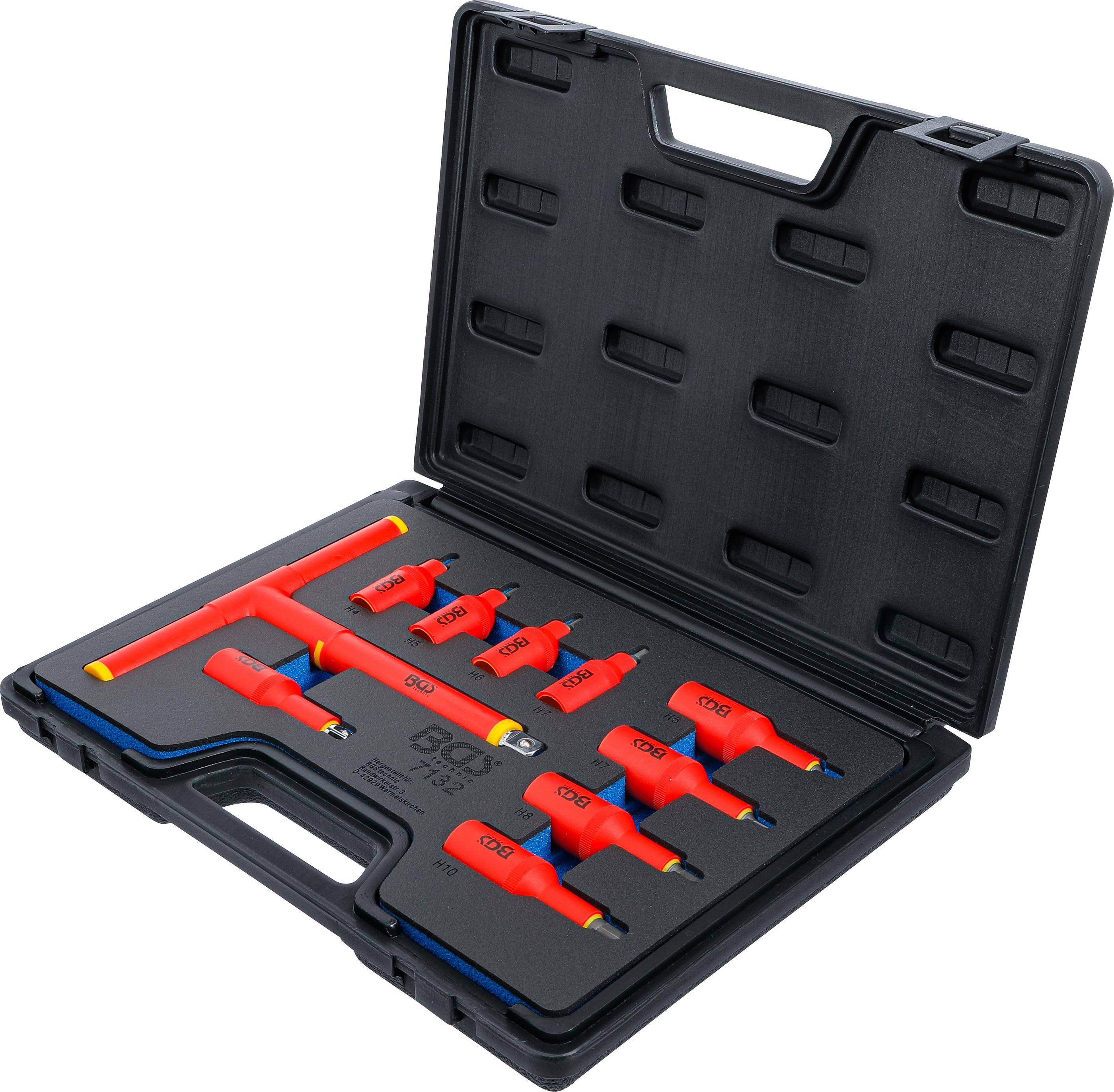 BGS technic VDE-Bit-Einsatz-Satz | Antrieb Innenvierkant 10 mm (3/8")