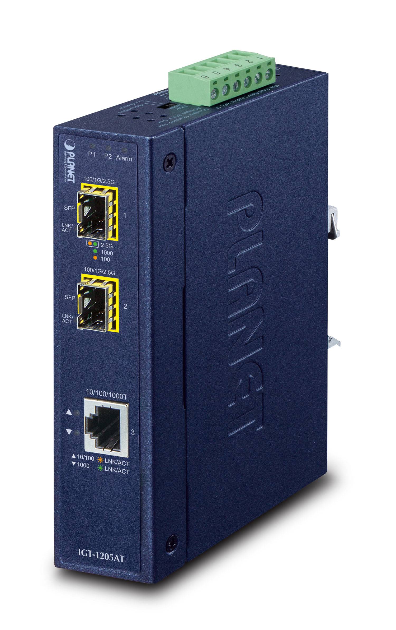 PLANET IGT-1205AT - Medienkonverter - GigE - 10Base-T, 100Base-TX, 1000Base-T - RJ-45 / SFP (mini-GBIC)