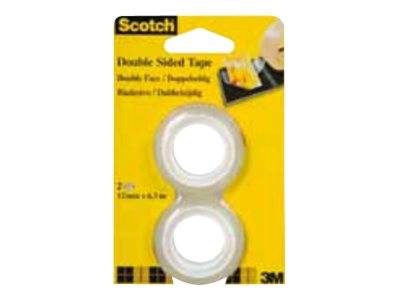 3M - Scotch 136R2 - Doppelseitiges Klebeband - 12 mm x 6.3 m - transparent (Packung mit 2)