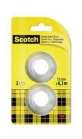 3M - Scotch 136R2 - Doppelseitiges Klebeband - 12 mm x 6.3 m - transparent (Packung mit 2)
