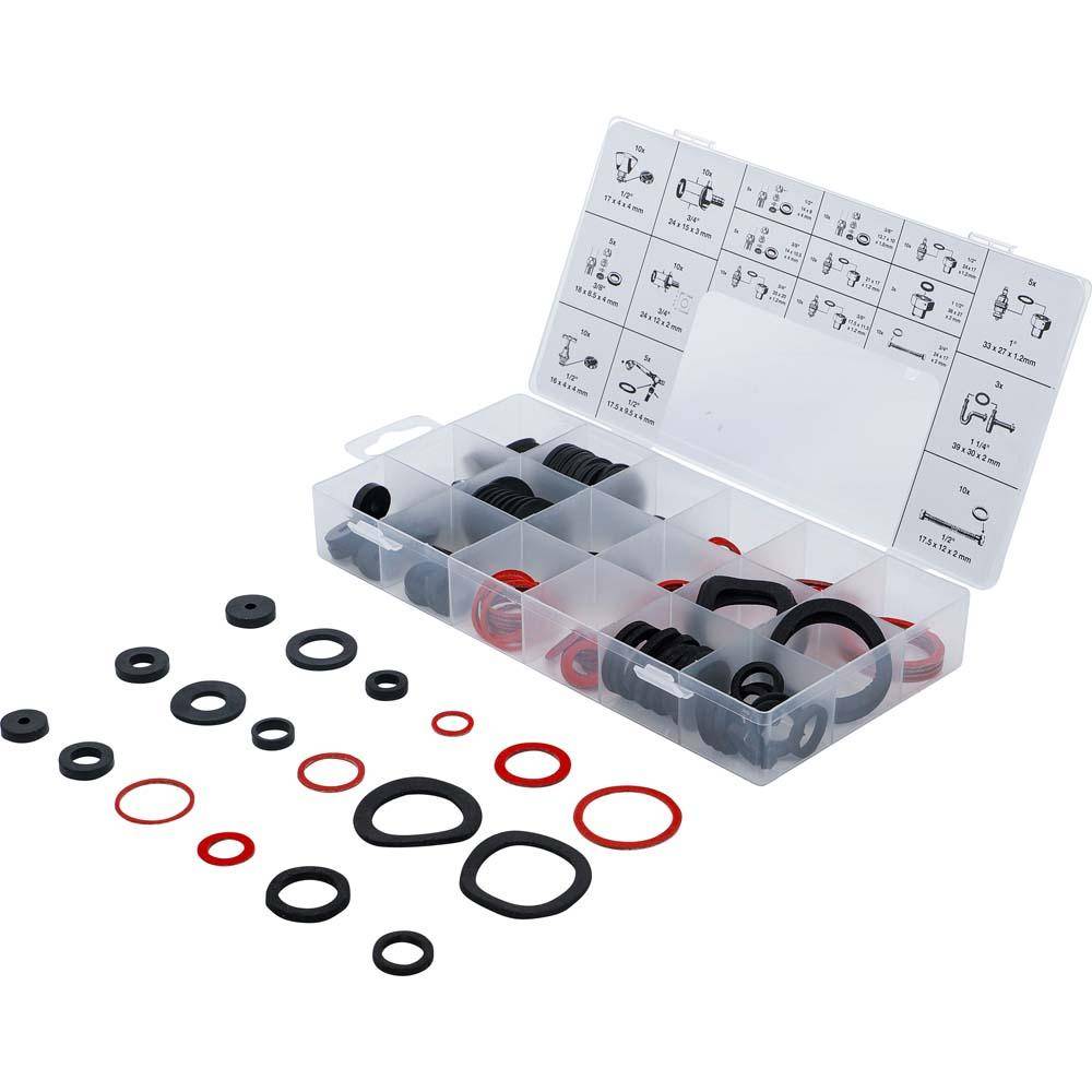 Dichtring-Sortiment - Gummi, Fiber, Klingerith - 141-teilig