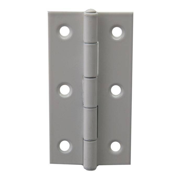 Scharnier - 80x34x1,5mm - weiß - 10 Stück - DIN 7954 A - gerollt - schmal - verzinkt - Preis per VE