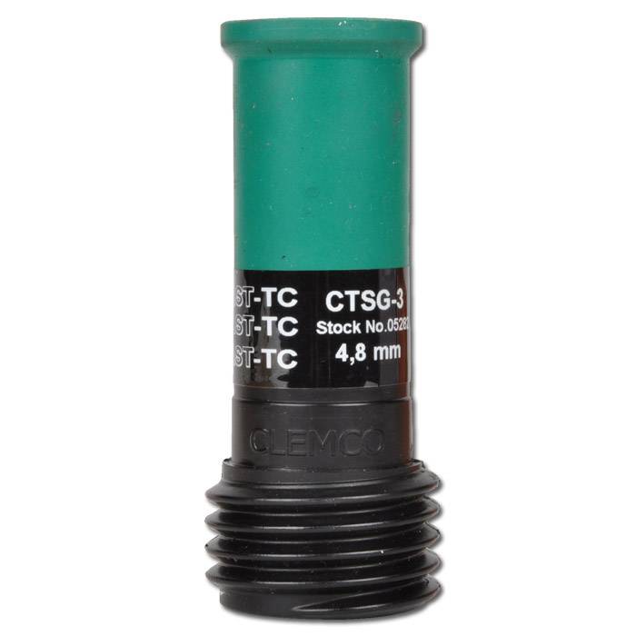 Sandstrahldüse Wolframcarbid lang - Kordelgewinde - Düsen-Ø 4,8 mm - Länge 100 mm - 25 mm Einlass - Gummiummantelung