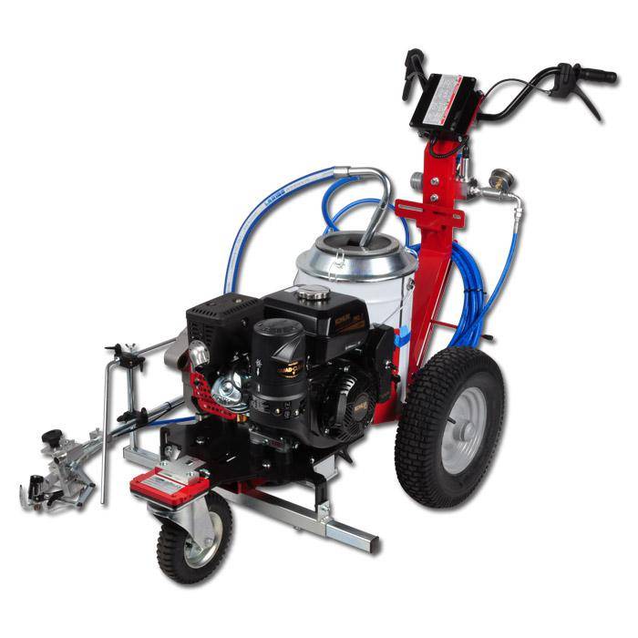 Straßenmarkierungsgerät "Excalibur Liner" - Behälter Kunststoff 20l - Benzinmotor 7 PS - max. Druck 210 bar - Maße 1400 x 1600 x 1050 mm