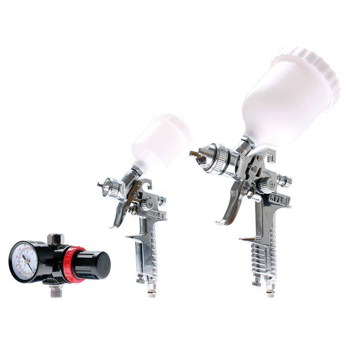 Druckluft-Farbsprühpistolen-Set - max. Arbeitsdruck 4,8 bar - mit Druckregler