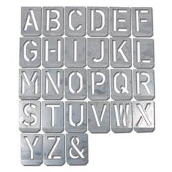 Signierschablonen-Satz - Großbuchstaben "A - Z" - Zink-Blech - Größe 200 mm - Preis per Set