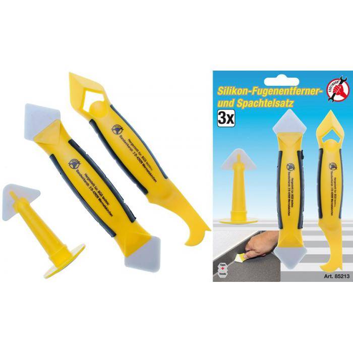 Fugenentferner und Spachtel Satz - aus Silikon - 3-tlg.