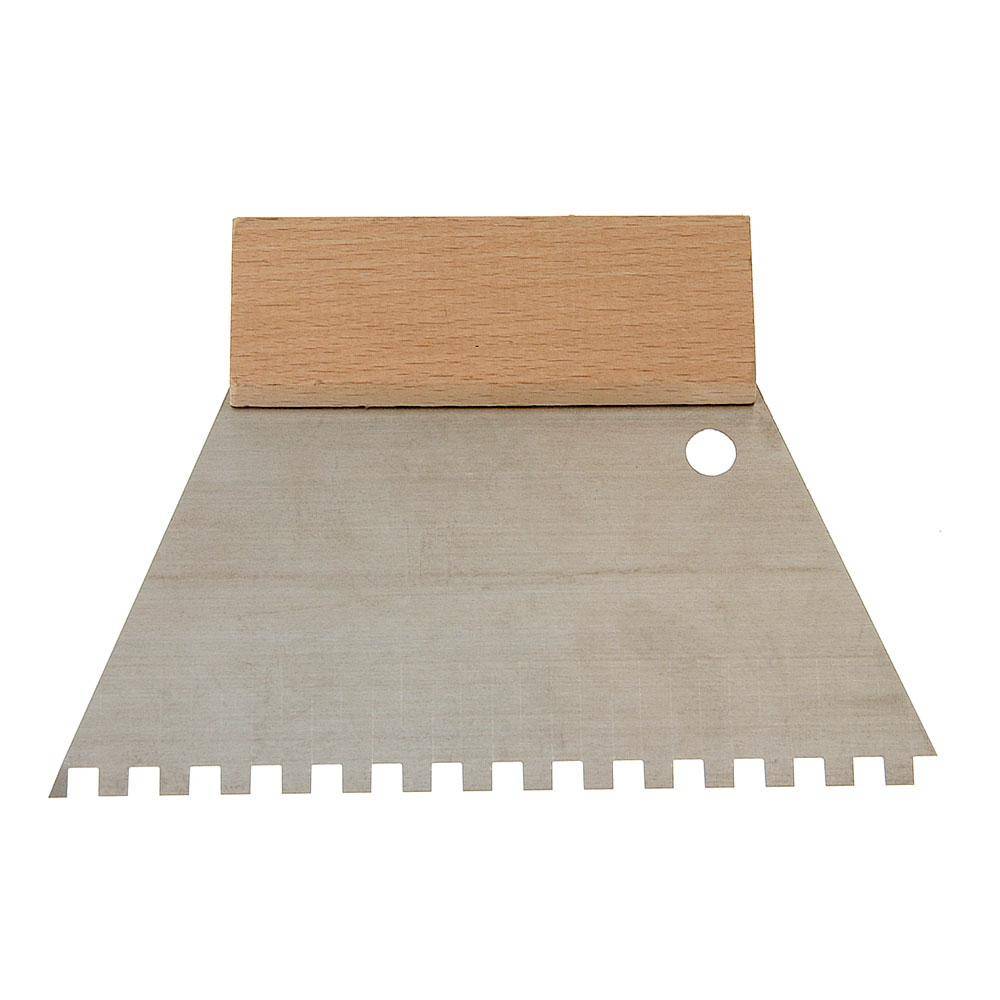 Zahnspachtel - Werkzeugstahl rostfrei - Blattbreite 250 mm - Holzrückenleiste