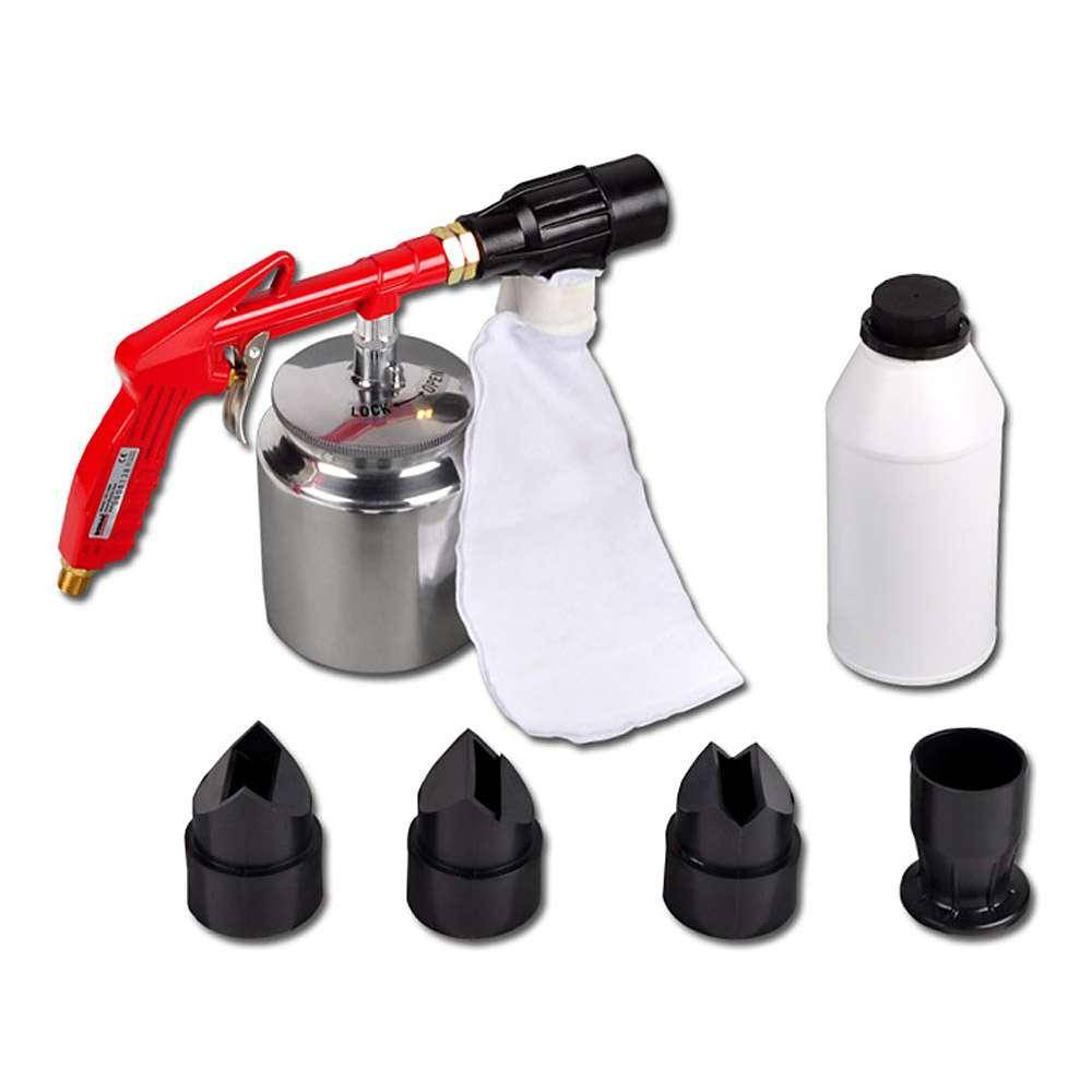 Sandstrahlpistole RODAC-RC188NSET - max. 6,3 bar - Luftverbrauch 150 l/min - mit 4 Düsen und Strahlmittel