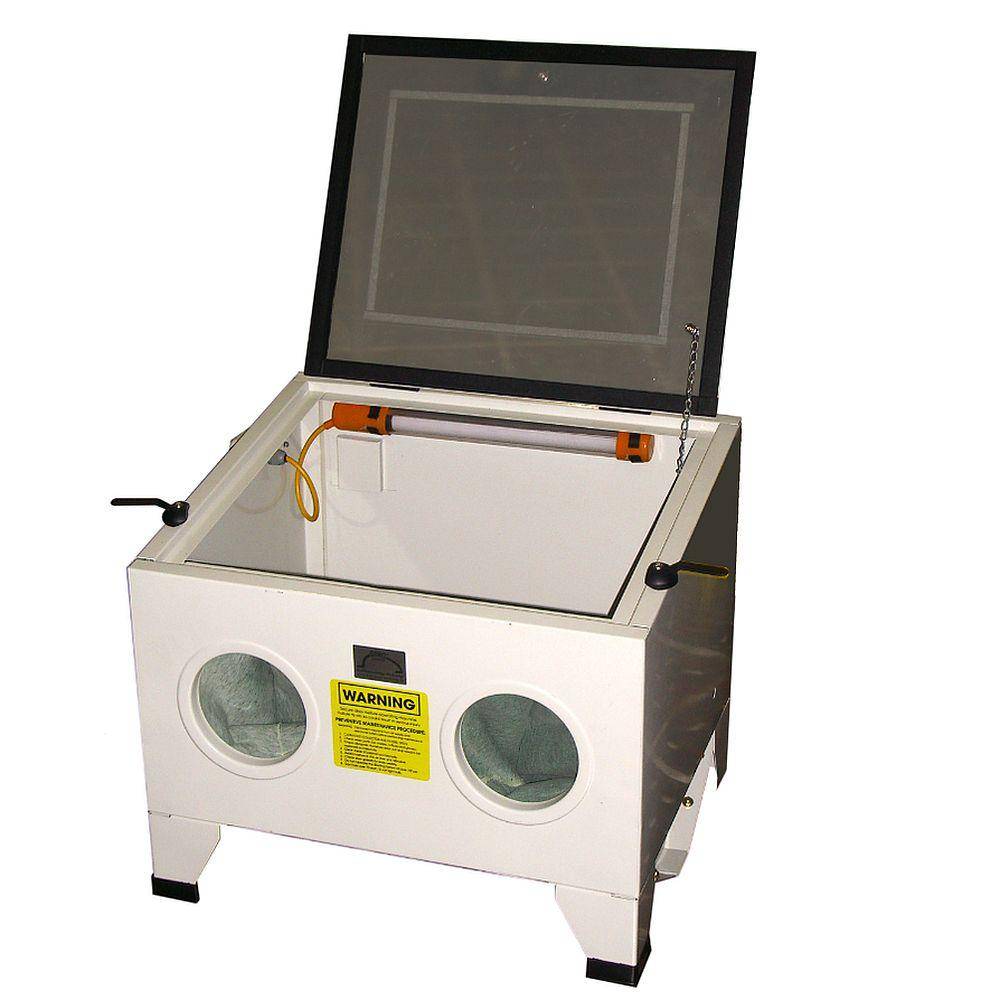 Strahlkabine Hobby Tischgerät - Außenabmessungen 630 x 485 x 495 mm - Gewicht 22 kg