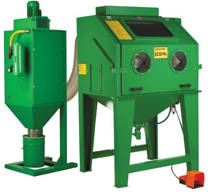 Saug-Strahlkabine ECO-100SL - vergrößerter Staubabscheider - Innenraum 950 x 720 x 760 mm