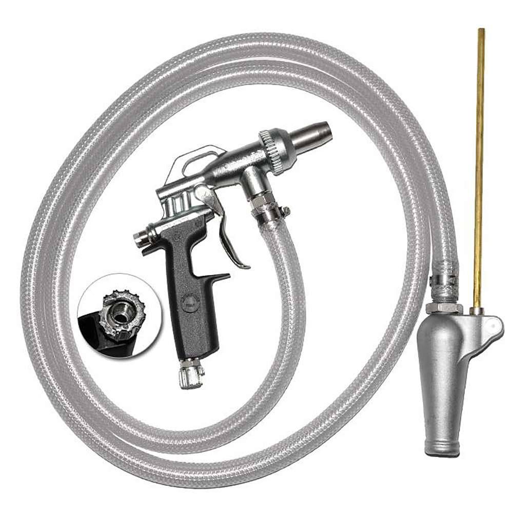 Handstrahlpistole für Strahlkabinen - Profi-Version - mit Stahldüse, Schlauch und schwerer Ansaugglocke