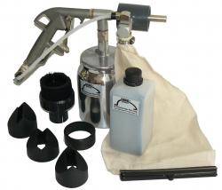 Punktstrahlpistole - Profiversion - automatische Rückführung - 4 Stück Gummiaufsätze+Bürstenaufsatz - Luftleistung 600 l/min. bei 6 bar