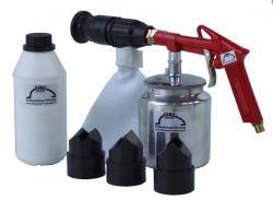 Punktstrahlpistole - Standard - mit Rückführung - 4 Stück Kunststoffaufsätze - Luftleistung 500 l/min bei 6 bar