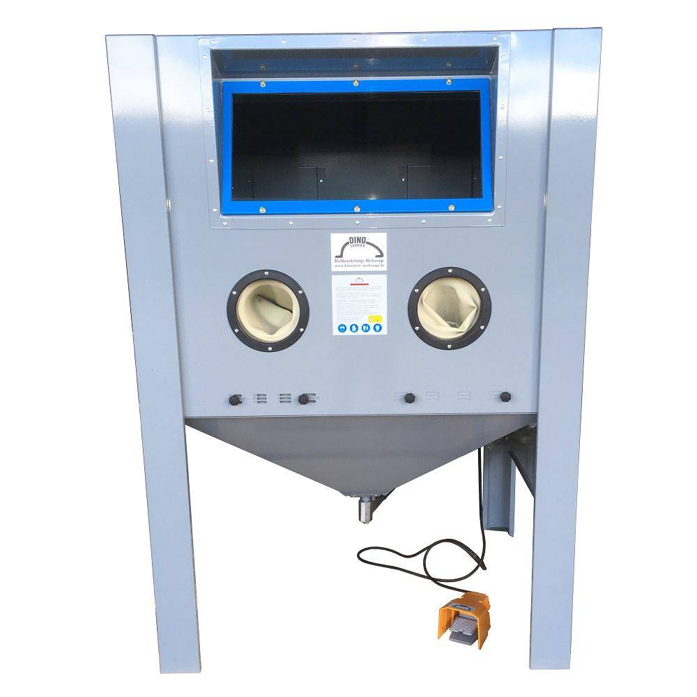 Strahlkabine Profi - 2 Seitentüren - Strahlkopf mit Fußbetätigung - Innenraum 1200 x 1000 x 1000 mm