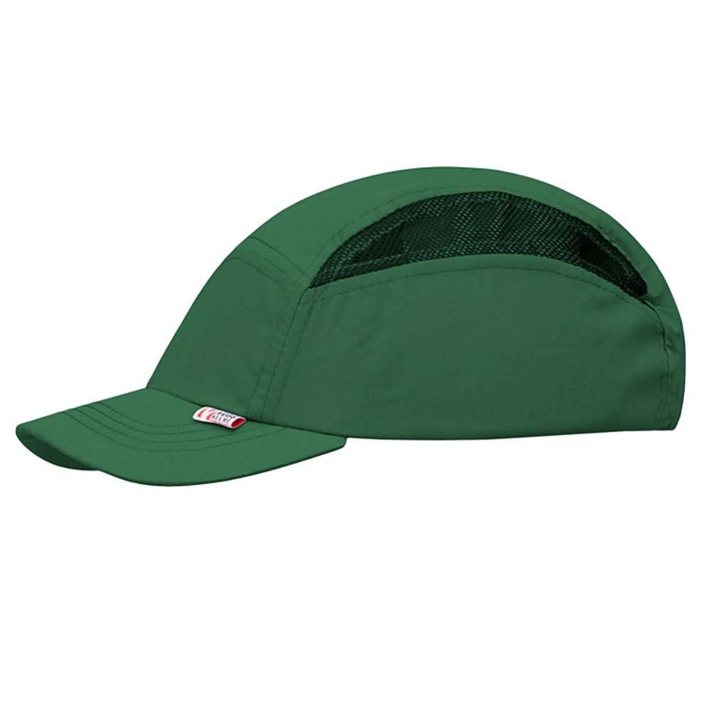 Schutz-Cap - Gr. 52-65 cm - flaschengrün - Mikrofaser - "MODERN STYLE" - vernetzte Lüftungsöffnungen - nach EN 812