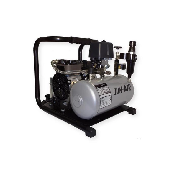 Zweizylinder-Pendelhubkompressor "Modell 87R-4B" - ölfrei - 404 x 306 x 338 mm - Druckbehäter 4 Liter Zweizylinder-Pendelhubkompressor "Modell 87R-4B" - ölfrei - 404 x 306 x 338 mm - Druckbehäter 4 Liter