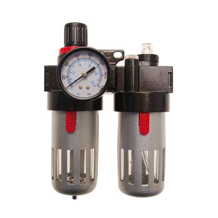 Druckluft-Filter/Öler-Einheit mit Druckregler - 1/4" - max. 15 bar