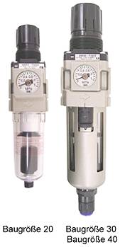 Mikrofilter-Regler 1/4"- 0,3µm - Volumenstrom max 120 l/min - Gewindeanschluß G 1/4" - Regelbereich 0,5 bis 8,5 bar
