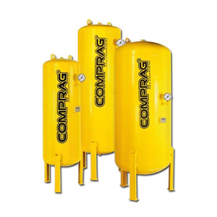 Druckluftbehälter RV-500 - Druckluftbehältervolumen 500 l - im Lieferumfang enthalten: Manometer, Sicherheitsventil 1/2", Kondensat-Ablasshahn
