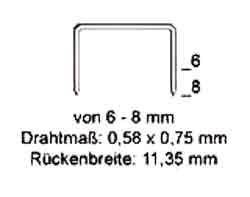 Heftklammer "Typ VX" - verzinkt - 6-8 mm lang