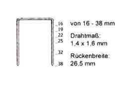 Heftklammer "Typ WS" - verzinkt - 16-38 mm lang
