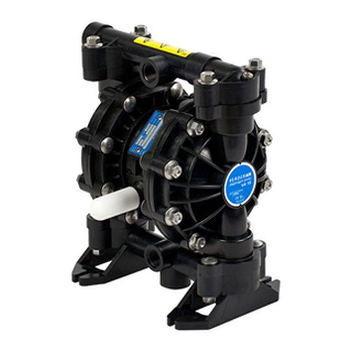 Verder V15 Druckluft-Membranpumpe - Polypropylen-Gehäuse - 57 l/min - 7 bar- Maße (BxHxT) 246x270x158,8 mm