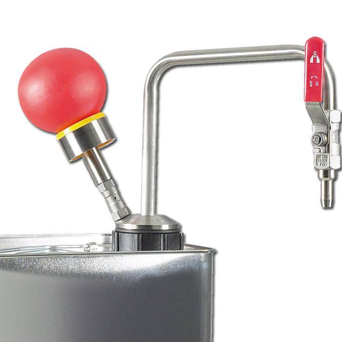 Lösungsmittelpumpe für Weißblechkanister - Edelstahl/Teflon - 10 l/min - Eintauchtiefe 60 cm