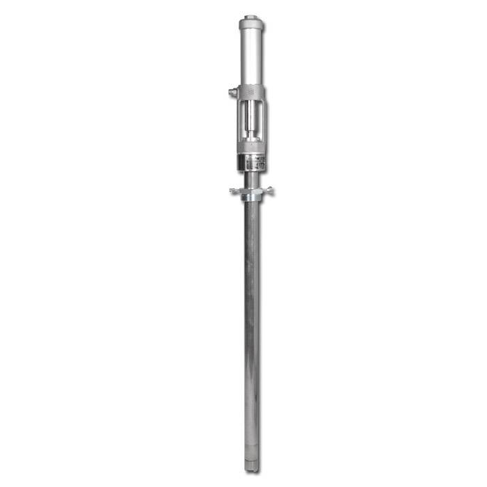 Vertikale Edelstahl-Industrie-Sonde oder ein Sensor mit langer Stange und zylindrischer Topfmontage auf weißem Hintergrund.