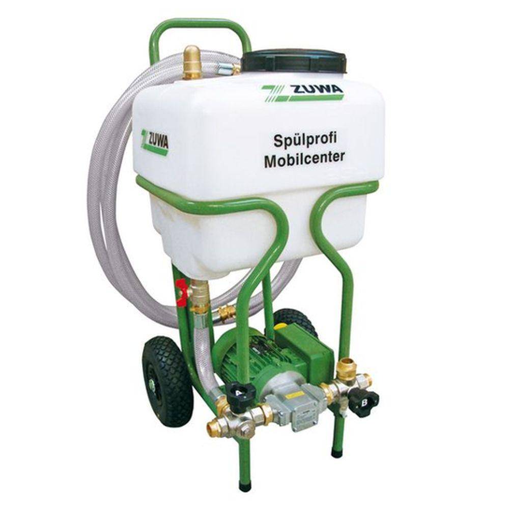 Spülprofi Mobilcenter 90/55 - max. 90 l/min - max. 5 bar - 230 V Motor - 55 l-Behälter - mit Multifunktionshähnen