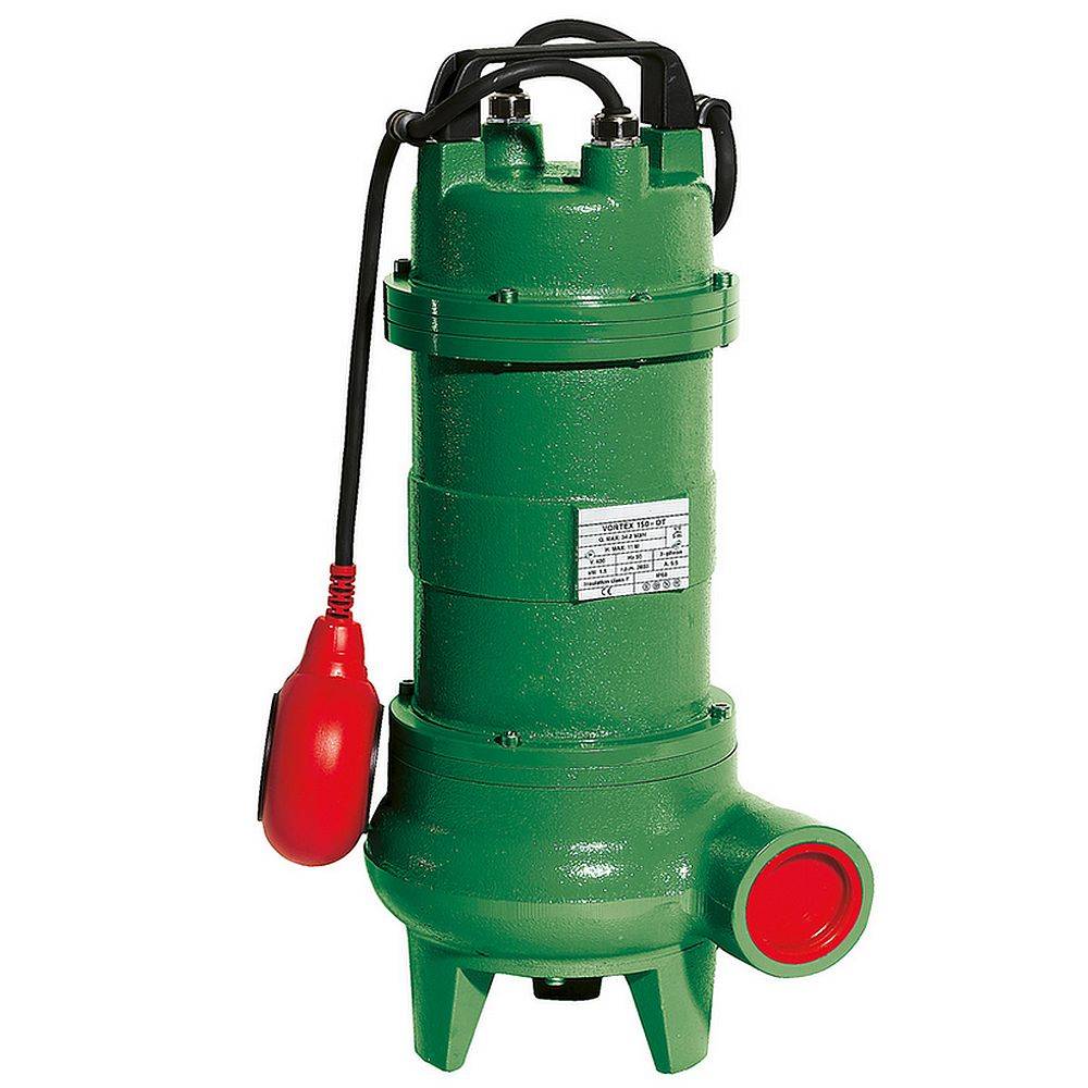 Schmutzwasserpumpe Vortex - max. 1,1 kW - max. 450 l/min - Korngröße max. 50 mm - mit Schwimmschalter