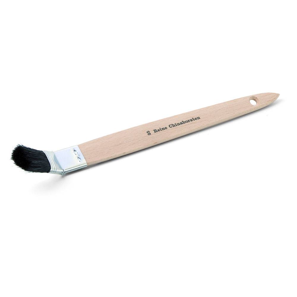 Plattpinsel gebogen - Chinaborste schwarz - Breite 10 mm - Stärke 7 mm - VE 12 Stück - Preis per VE