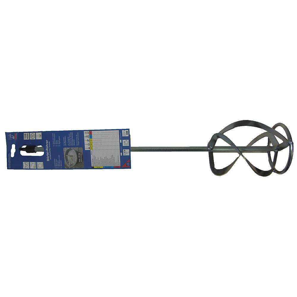 Mörtelrührer mit Ring - Stahl verzinkt - Länge 600 mm - Durchmesser 160 mm - M14-Gewinde