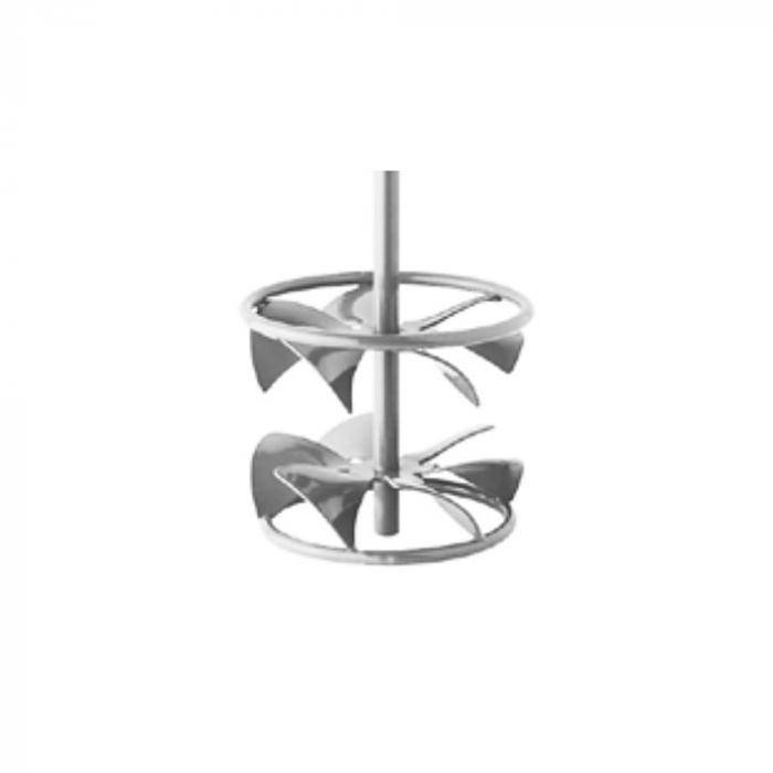 SRR Scheibenrührquirl mit Ring - SRR DBM 120 G - verzinkt - Länge 600 mm - Ø 120 mm -Mischvolumen - 20 bis 40 kg