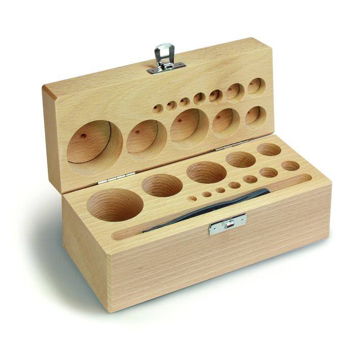Etui für Prüfgewichte F 2, M 1 bis M 3 - Gewichte bis max. 500 g - Holz