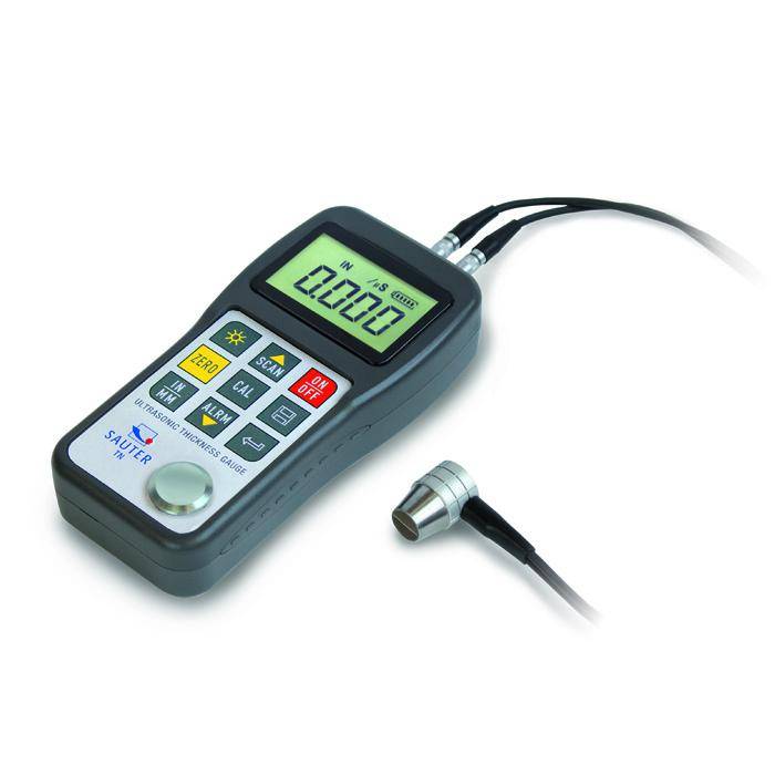 Digitales Ultraschall-Materialdickenmessgerät - max. Messbereich 0,75 - 80 mm - Ablesbarkeit [d] 0,1 mm - Messkopf 7 MHz - Ø-Messkopf 6 mm