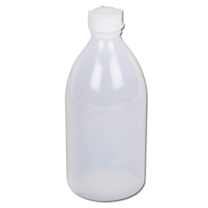 Industrie-Flaschen - 2000 ml - transparent - rund - LDPE - mit Schraubverschluss