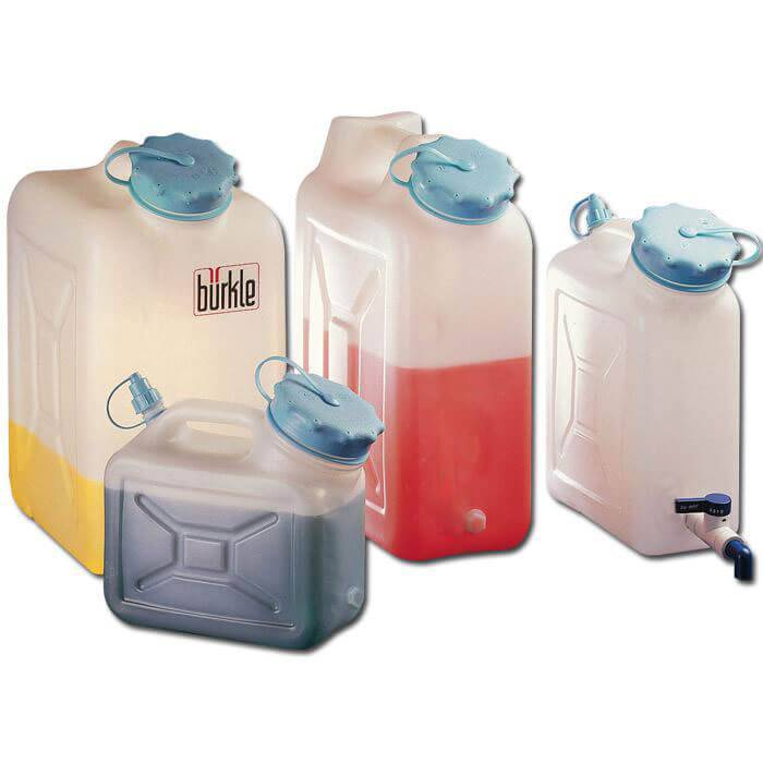 Weithalskanister - ohne Gewindestutzen - Inhalt 20l - Breite x Tiefe x Höhe 165 x 365 x 485 mm - Durchmesser der Entlüftung 18 mm
