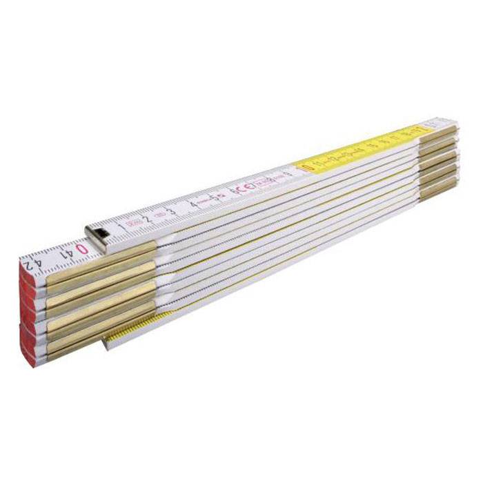 Holz-Gliedermaßstab Länge 3m - Farbe weiß-gelb - Stabila