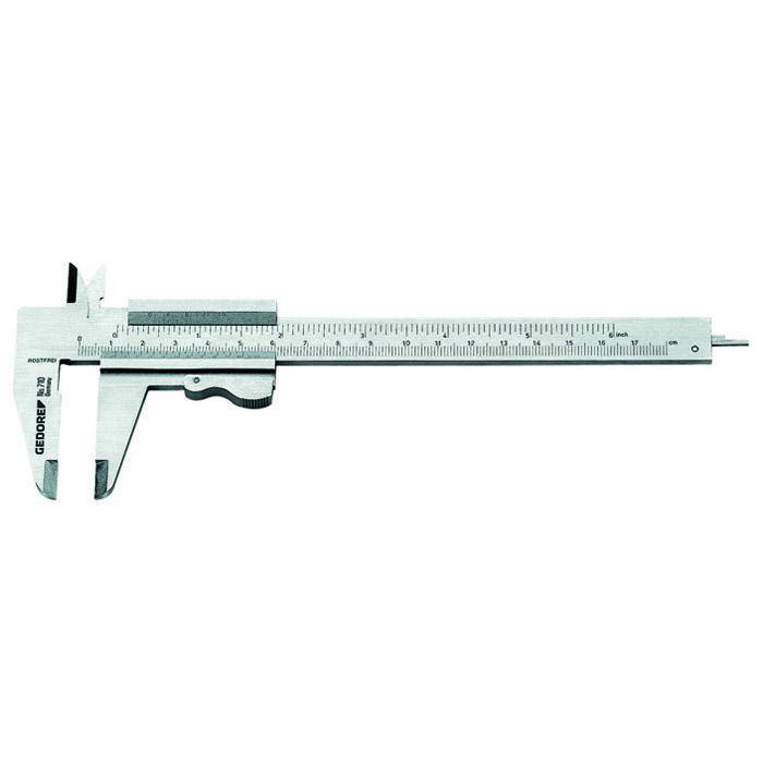Taschen-Messschieber - mit mm und Zoll-Einteilung - Nonius 1/20 und 1/128"