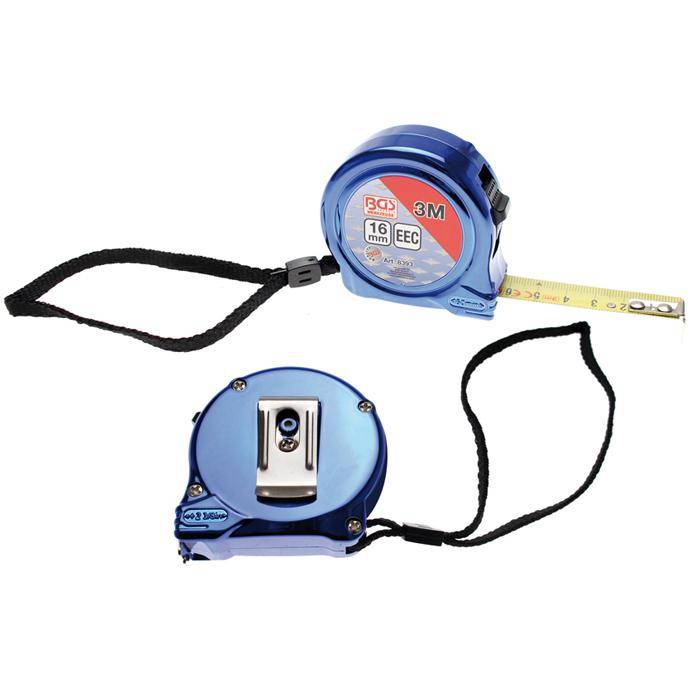 Maßband - 16 mm x 3 m - mit Gürtelclip - EEC