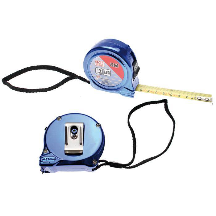 Maßband - 19 mm x 5 m - mit Gürtelclip - EEC