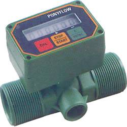 Durchflusszähler PONY FLOW - elektronisch, digital - Nylon - DN 15 mm - Anschluss-Ø 1" - 3/30 l/min - 20 bar
