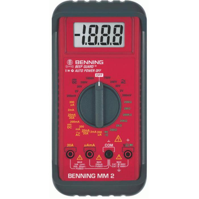 Digital-Multimeter - MM2 "BENNING"-CAT lll 600V AC/DC 0,1 µA bis 20 A